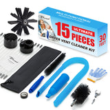 BLuesea Dryer Vent Cleaner Kit, 15-Piece Ultimate Dryer Cleaning Kit Include 30 Feet Dryer Vent Brush, Upgrade Noiseless Dryer Lint Vacuum Attachment