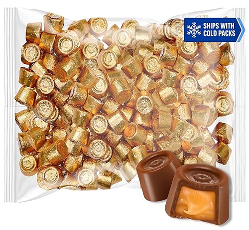 Caramel Chocolate Candy 1 Lb Bag - Bulk Individually Wrapped Creamy Caramel Milk Chocolate Candy Gold Wrapper For Parties, Candy Buffet & Treats