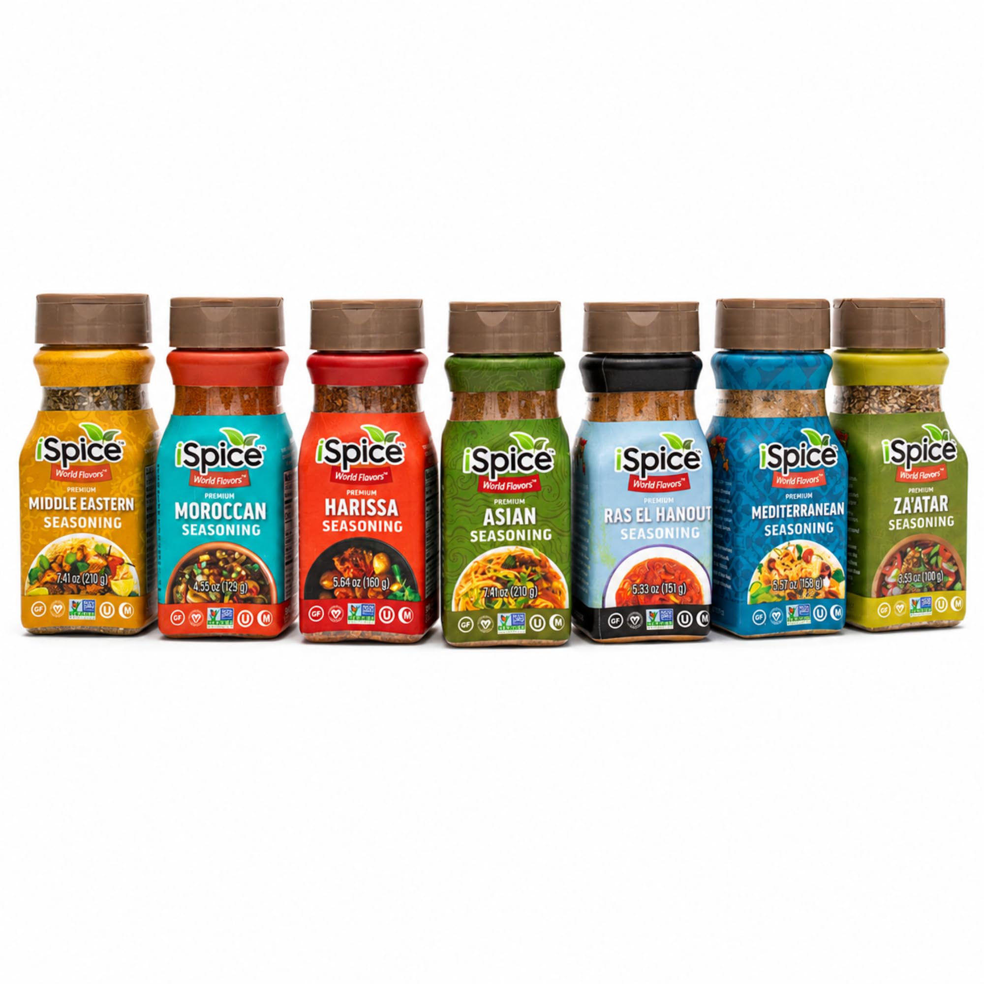 iSpice-Spices and Seasonings Sets Includes Middle Eastern Moroccan Harissa Ras El Hanout Asian, Mediterranean Zaatar Seasoning herbs, spices
