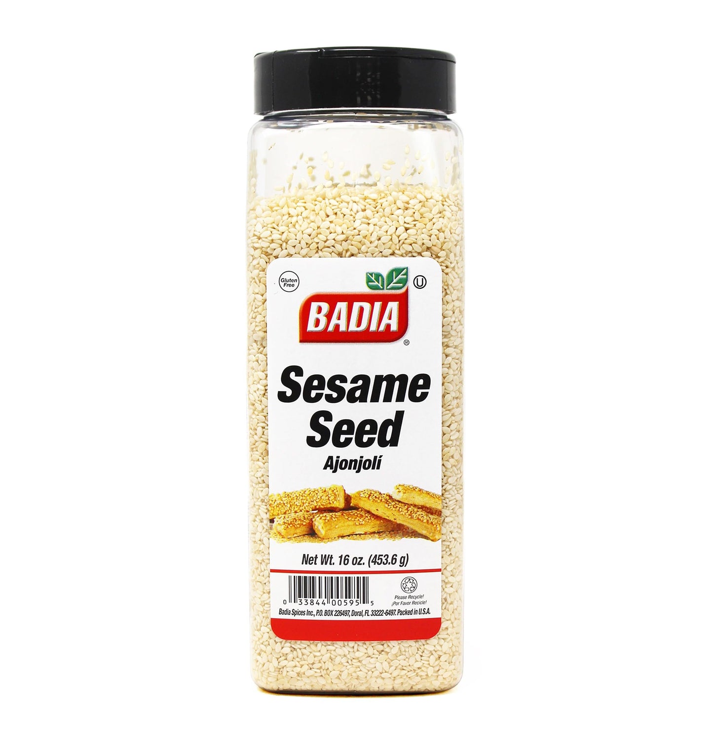 Badia Sesame Seed Hulled 16 oz - Nutty Mild Flavor for Baking, Cooking, Salads, & Breads