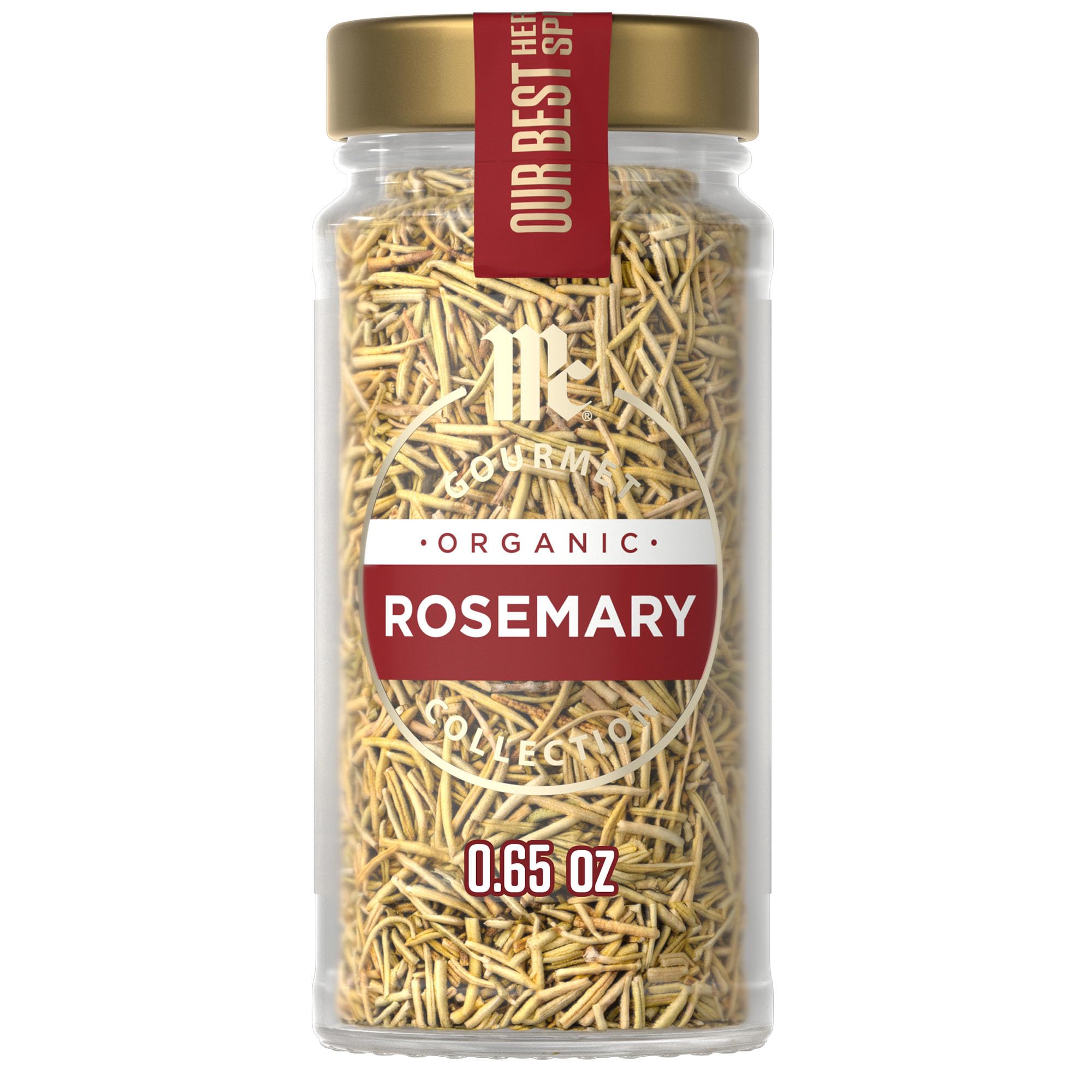McCormick Gourmet Collection Rosemary, Organic, Non GMO, Kosher, Our Best Herbs & Spices, For Desserts, Bread, Beverages, Grilled or Roasted Meats