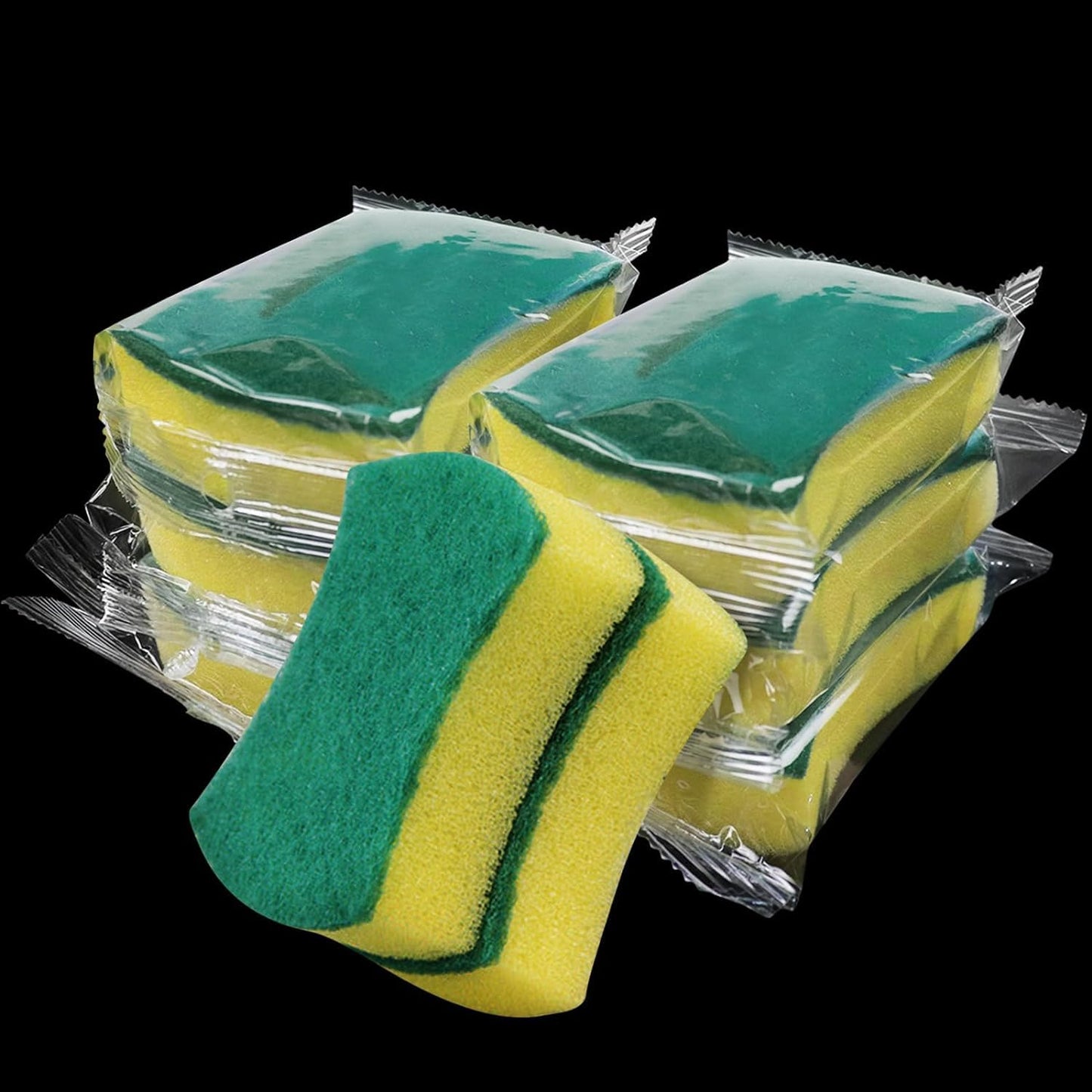 Kheoxusa 280 Pack Individually Wrapped Sponges,Sponge Individually Wrapped,Individually Wrapped Kitchen Sponges for Home Kitchen Scrub Dish Dishes