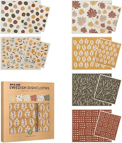 Swedish Dishcloths Reusable Assortment (12 Pack)
