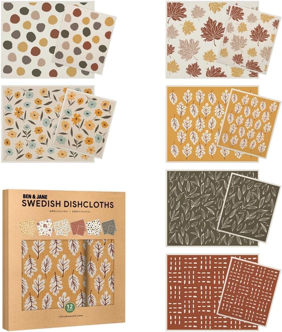 Swedish Dishcloths Reusable Assortment (12 Pack)