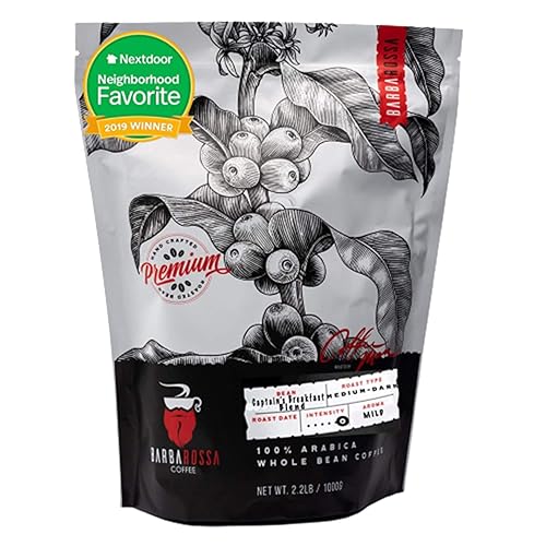Barbarossa Captain’s Breakfast Blend Coffee - Natural Premium Quality Handcrafted - Medium Dark Roasted Gourmet with Low Acidity Beans | 2019