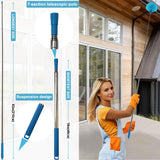 100 Inch Cobweb Duster, Spider Web Brush & Microfiber Feather Duster with 100" Extension Pole, Bendable Head, Scratch-Resistant Cover, Washable Duster