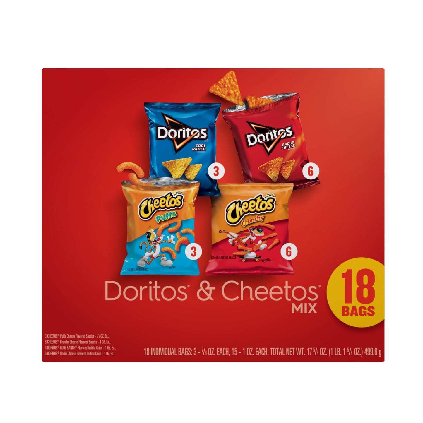 Frito-Lay Doritos & Cheetos Mix Variety Pack, (18 Pack)