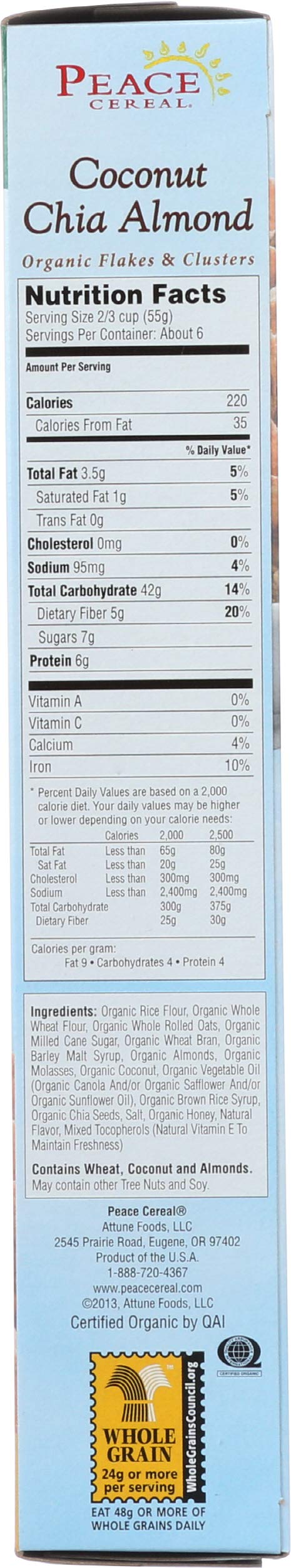 Peace Cereal Coconut Chia Almond C, 11 oz
