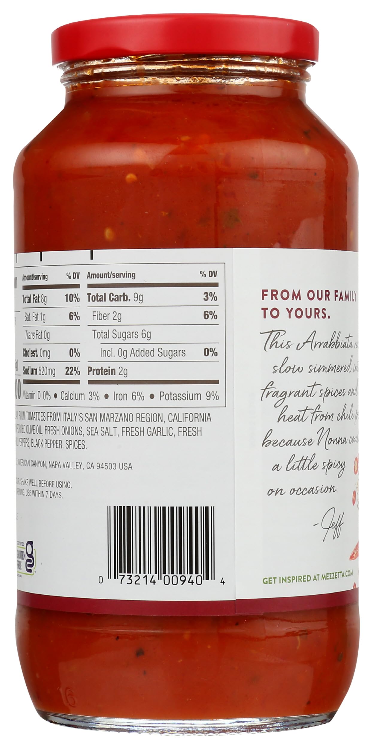 Mezzetta, Sauce Pasta Marinara Spicy, 25 Ounce