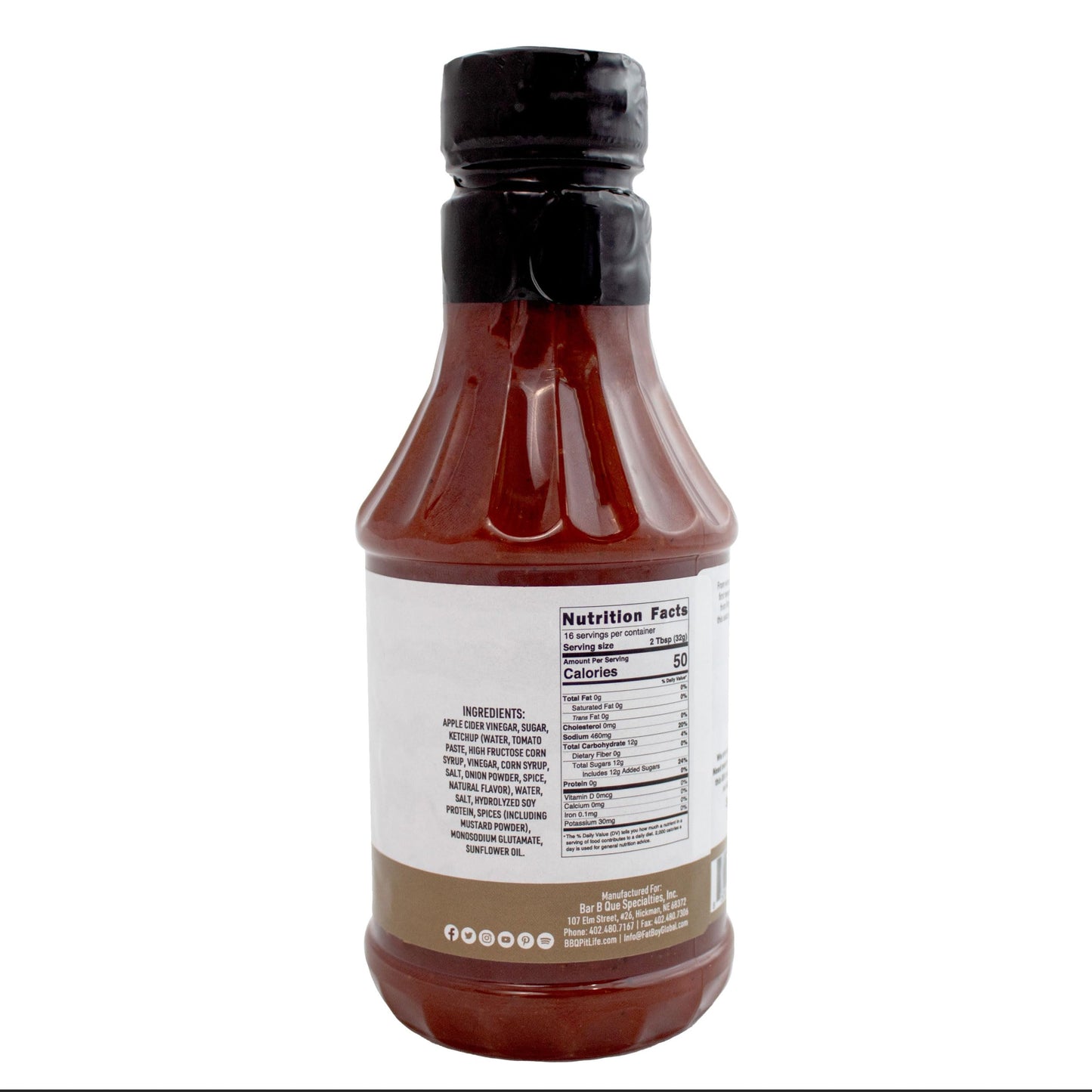 Fat Boy Hickman's BBQ Appalachian Red Gluten Free Vinegar-Based Sauce 18 oz (Pack of 2)