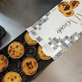 Portuguese Custard Tarts. Handmade. Pastel da Nata. Flaky Pastry with Creamy Custard Filling - Authentically Made in Portugal. Simply Heat and Eat.