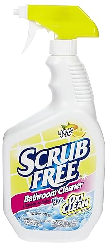 Scrub Free Soap Scum Remover Lemon Scent Trigger Spray Bottle 32 Oz
