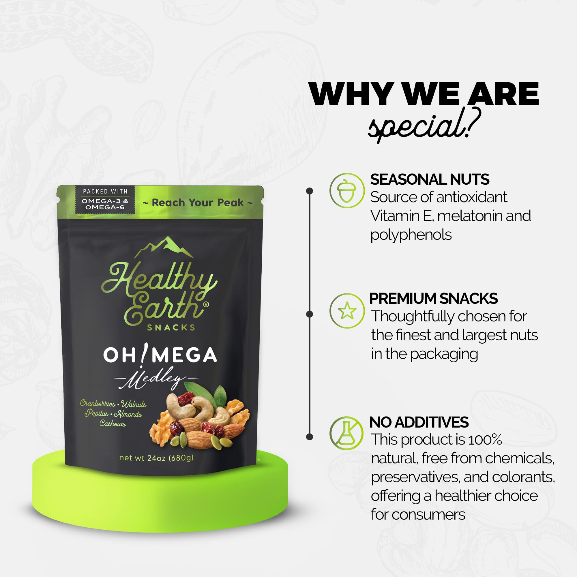 Mixed Nuts Unsalted | Trail Mix | Trail Mix without Peanuts | Gourmet Snacks, Protein Snacks, Gluten Free, No Preservatives, High Fiber (Omega-3