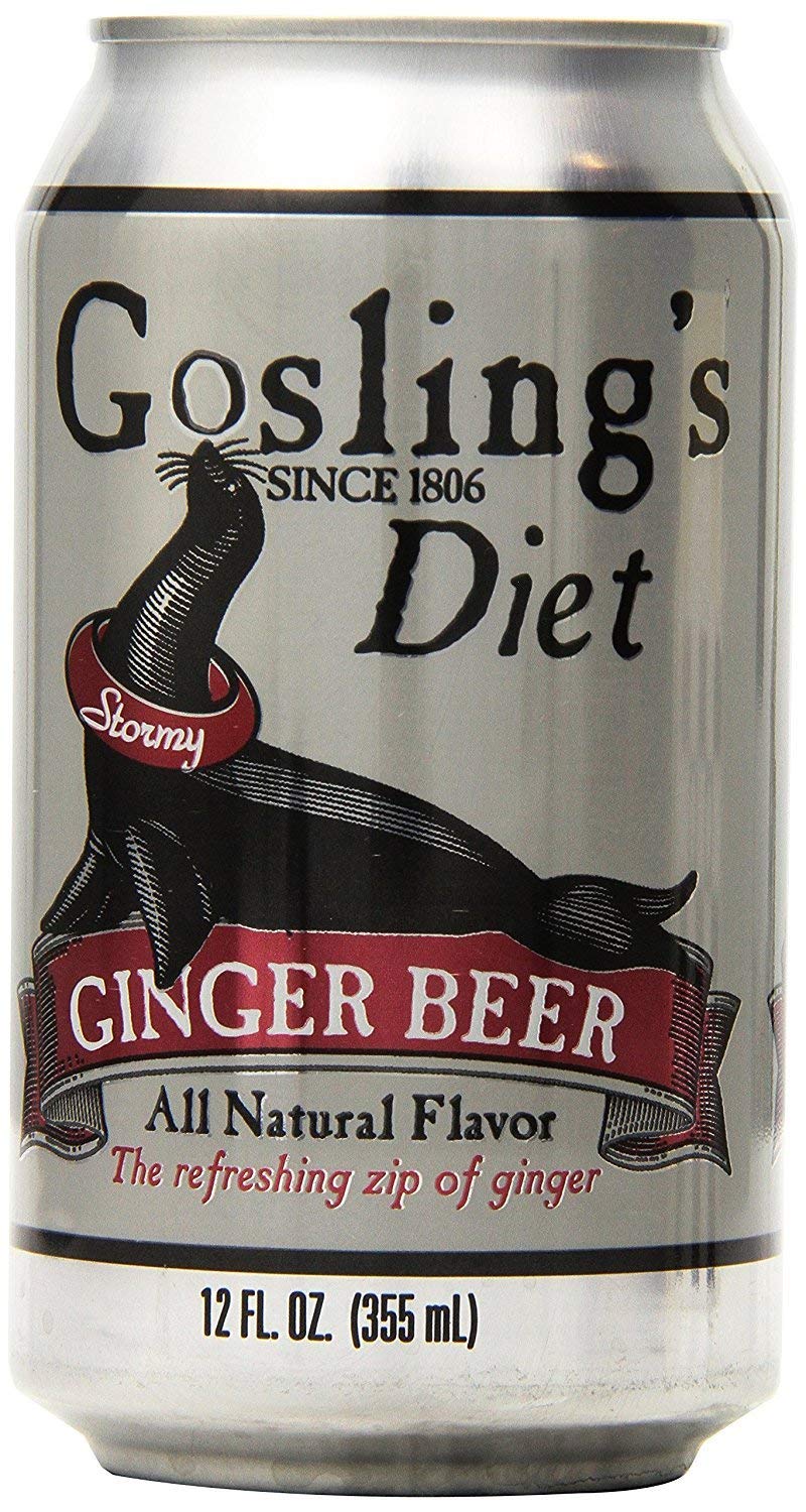 Gosling's Diet Stormy Ginger Beer, 12oz (Pack of 12) | Non-alcoholic soft drink with the refreshing zip of ginger, 0 calorie, 0 sodium, 0