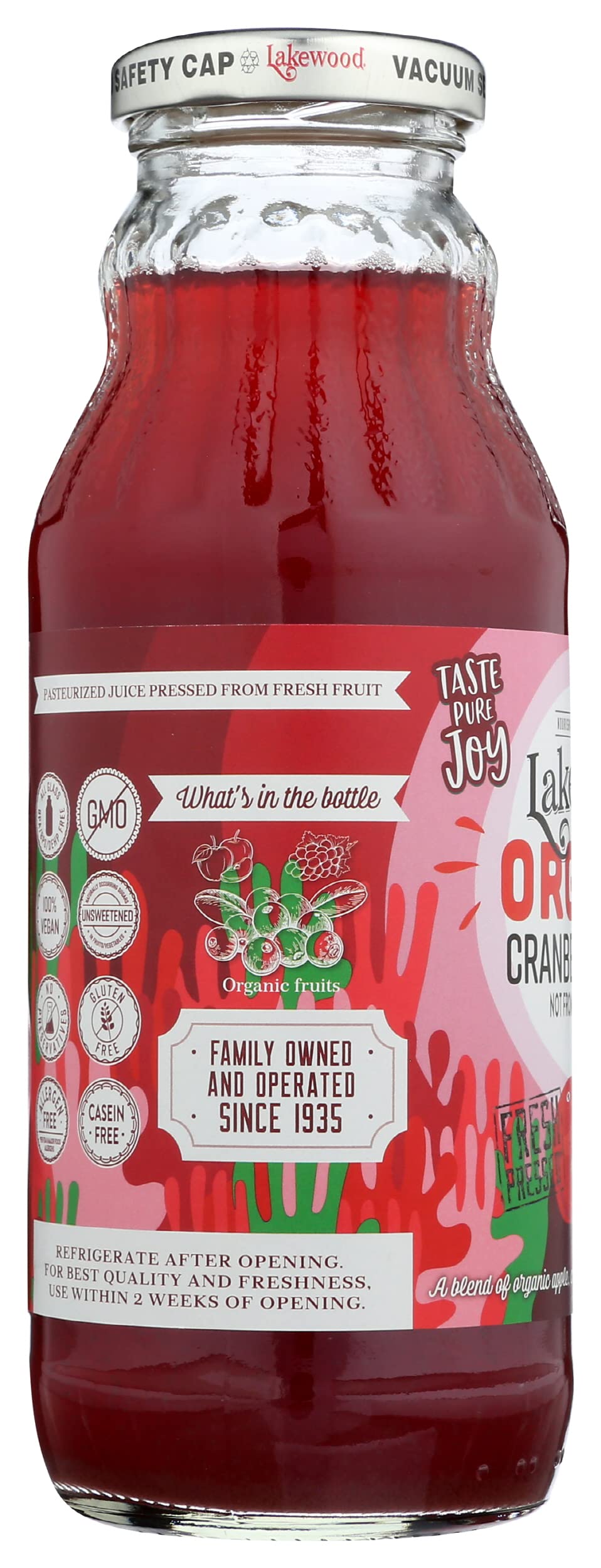 LAKEWOOD Organic Juice Cranberry Blend, 12.5 FZ