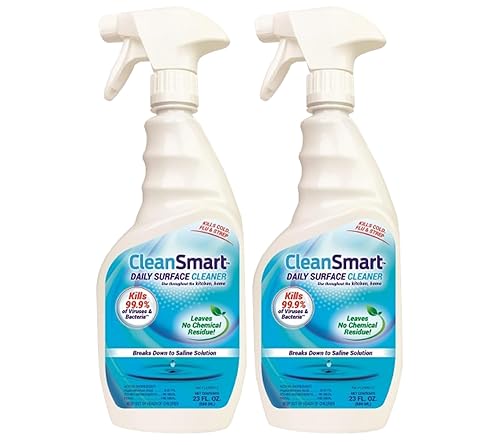 CleanSmart Daily Surface Cleaner and Pet-Safe Disinfectant, Kills 99.9% of Viruses, Bacteria, 23 ounce Bottle (Pack of 2)