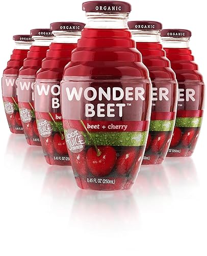 Beetology Organic Beet and Cherry Juice, 8.45oz (6 Pack) | 100% Cold Pressed | Heart Healthy | Nutrient Packed Vegetable Juice | Vibrant Flavor