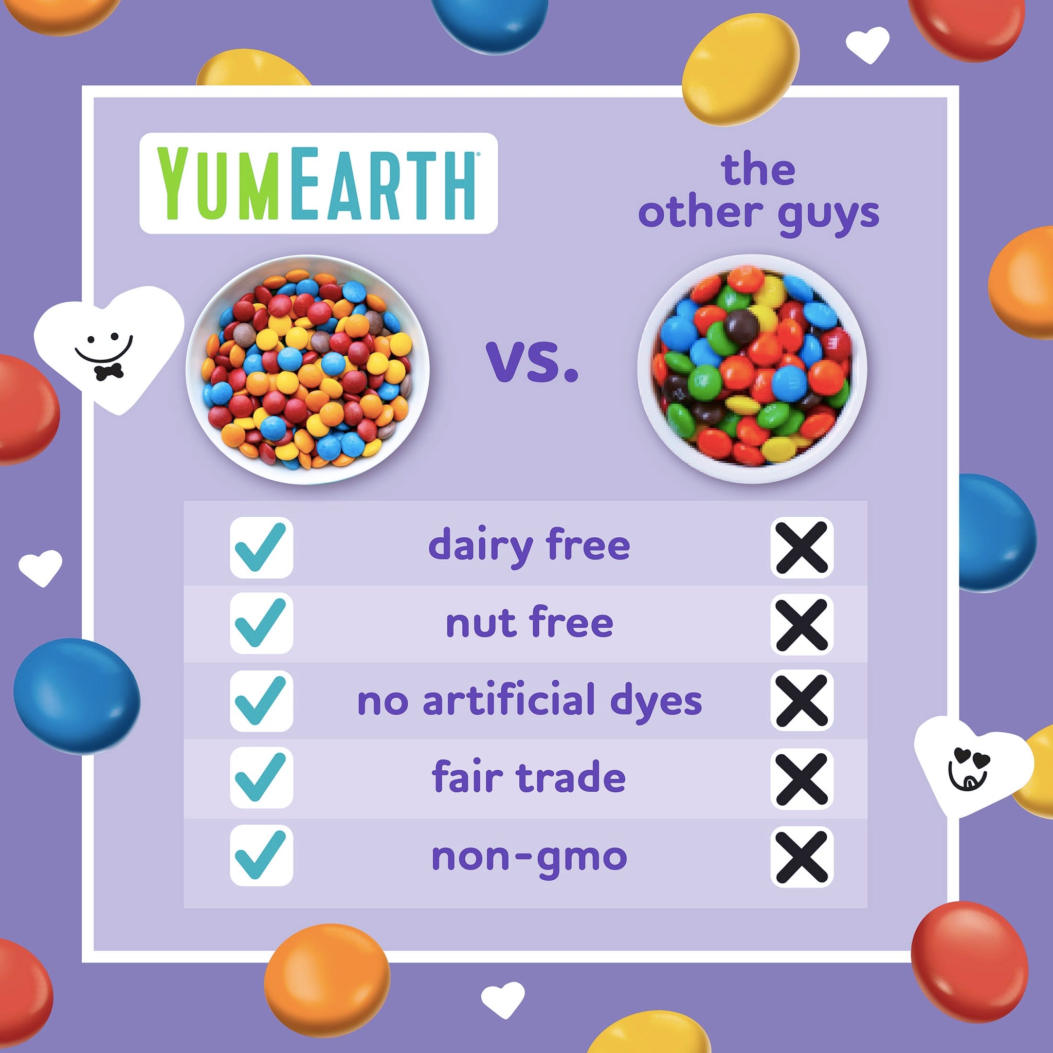 YumEarth Valentine's Choco Yums, 15 Individually Wrapped Snack Packs, Allergy Friendly, Gluten Free, Non-GMO, Vegan, No Artificial Dyes (7.5 Ounce