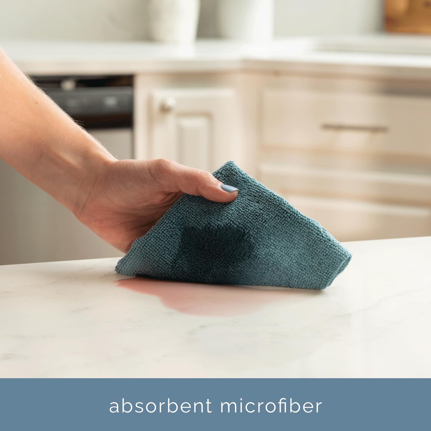 S&T INC. 100 Pack Microfiber Cleaning Cloth, Edgeless Bulk Towels for Home, Reusable Microfiber Towels for Cars, Cleaning Rags, Assorted Green