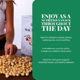 Macadamia Nuts 24 oz, Stand Up Pouch - Rich in Omega 3, Vitamins and Minerals - Natural Source of Skin and Well Being - Lightly Salted - Brazilian