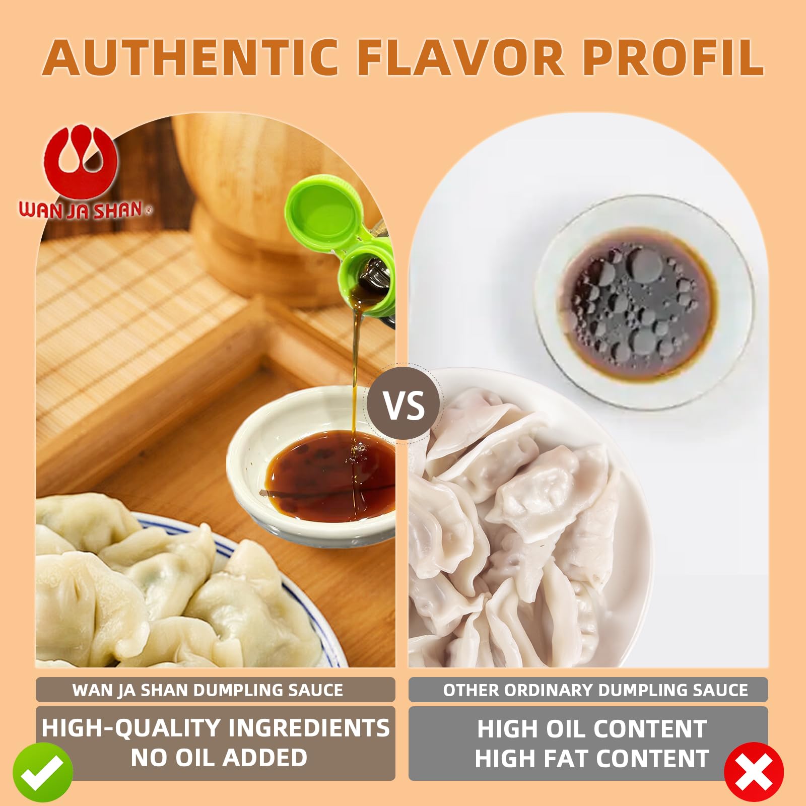 Wan Ja Shan Organic Dumpling Sauce 6.7 Oz, Pack of 4, GLUTEN FREE, FAT FREE, MILD SODIUM Great for Dumpling Dipping-Gyoza Dipping, MADE IN USA