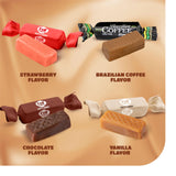 Taffy Candy Mix - 2 Pound Bag (150 Count) - Individually Wrapped Vanilla, Chocolate, Strawberry Caramels and Coffee Chews - Assorted Candy Variety