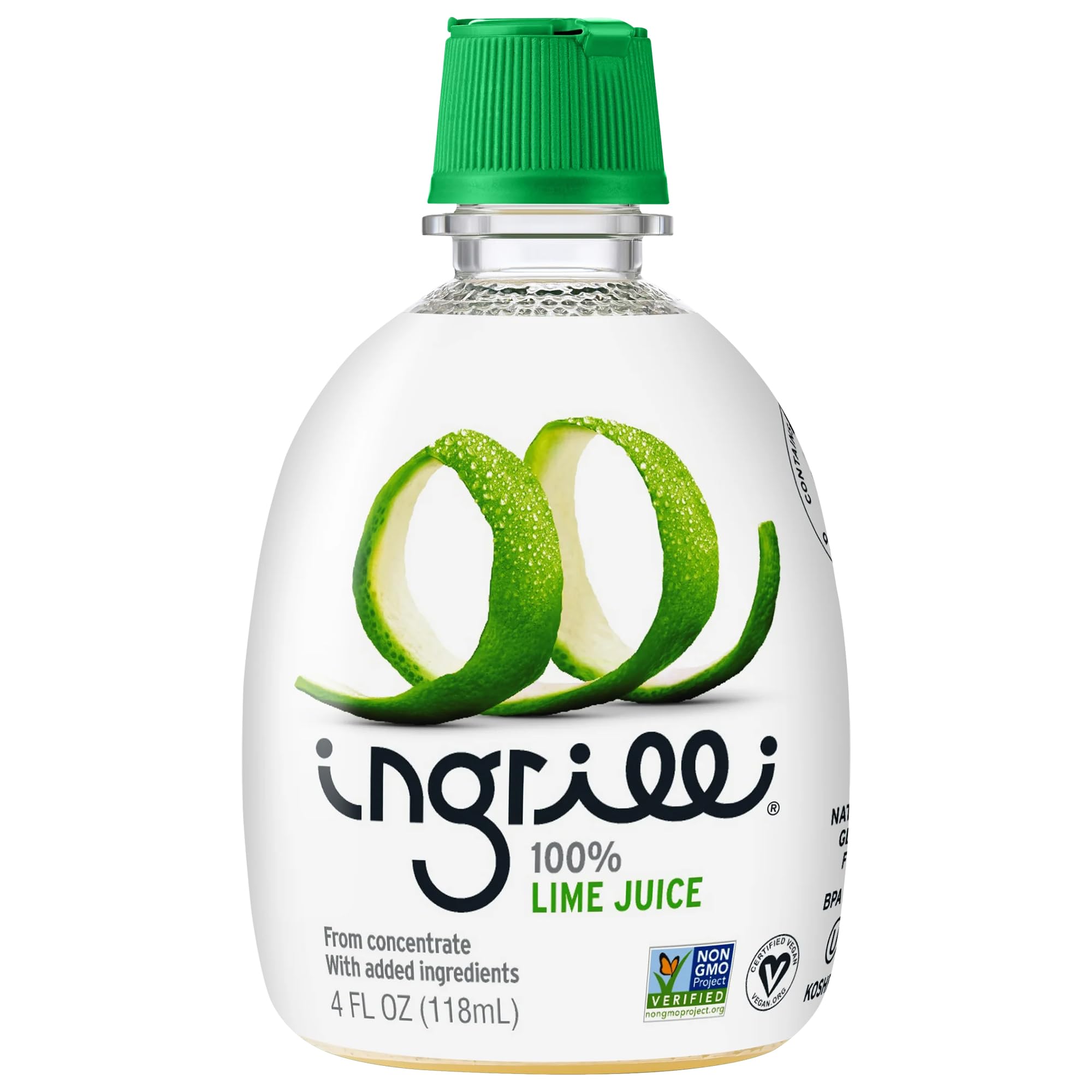 Ingrilli 100% Lime Juice from Concentrate, 4 Fl Oz Squeeze Bottles (Pack of 3)