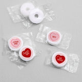 Conversation Hearts - Valentine's Day Favors - Round Candy Stickers - 108pc