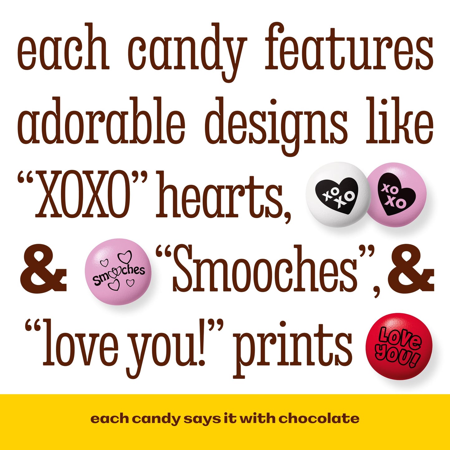 M&M’S Valentine's Day Chocolate Gift Bag, 2lb Red Pink White M&M'S with Messages, Bulk Valentine's Candy for Galentine’s Gifts, Party Favors, Candy