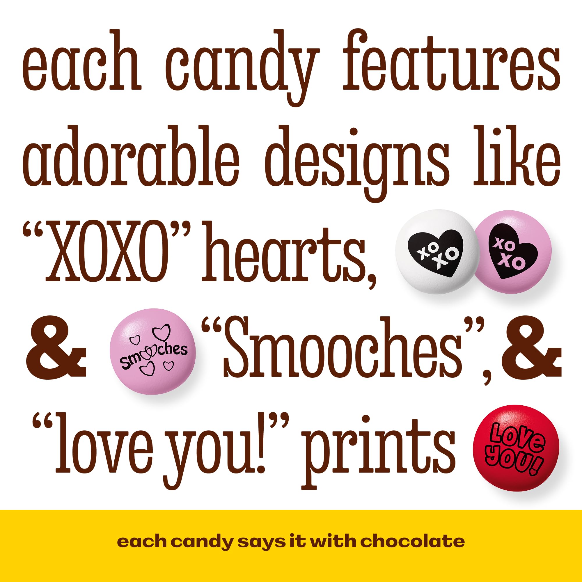 M&M’S Valentine's Day Chocolate Gift Bag, 2lb Red Pink White M&M'S with Messages, Bulk Valentine's Candy for Galentine’s Gifts, Party Favors, Candy