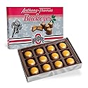 Anthony-Thomas, Peanut Butter & Milk Chocolate Buckeyes in Ohio State Buckeyes Box, Deliciously Delightful Snacks (12 Count)