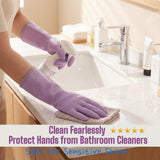 LIICHAAO 2-12 Pairs Gloves for cleaning bathroom,NO ODOR,Stay On Comfort Fit No Sweat No Stick Large size