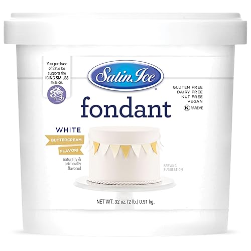 Satin Ice Fondant for Cake Decorating, White Buttercream (2 Pound)