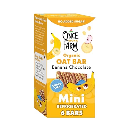 Once Upon a Farm Organic MINI Banana Chocolate Refrigerated Oat Kids' Bar Multipack, 6-0.78 oz (22g) Bars