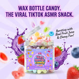 7.05 Oz Fruity Wax Candy, Chewable Fruit Flavor Liquid Burst Filling Wax Bottle Candies, Ideal for ASMR Snacks Viral TikTok Treats, Parties & Gifts