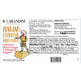 Carandini Italian Cheese Dressing with Sweet White Vinegar & Parmigiano Reggiano DOP - Gourmet, Gluten-Free, Light & Creamy, Sweet & Tangy Flavor