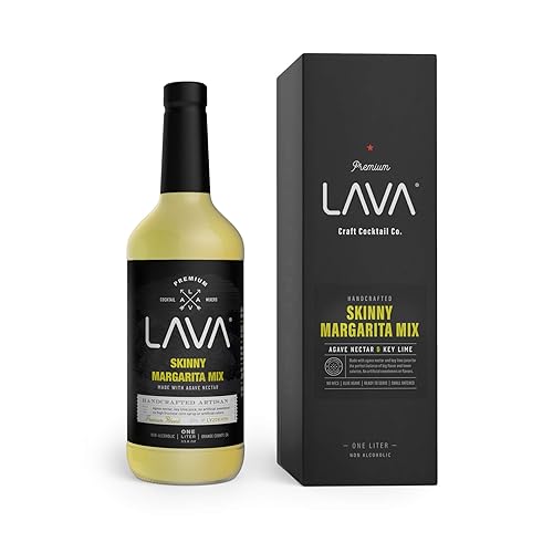 LAVA Premium Skinny Margarita Mix by LAVA Craft Cocktail Co., Low Calorie Margarita Mix Made with Key Lime Juice, Agave, No Artificial Sweeteners