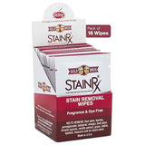 Stain Rx 18 Pack Stain Remover Wipe - Travel Wipes for Clothes, Carpet, Upholstery, & Laundry, Instant Removal of Stubborn Red Wine, Blood, Coffee
