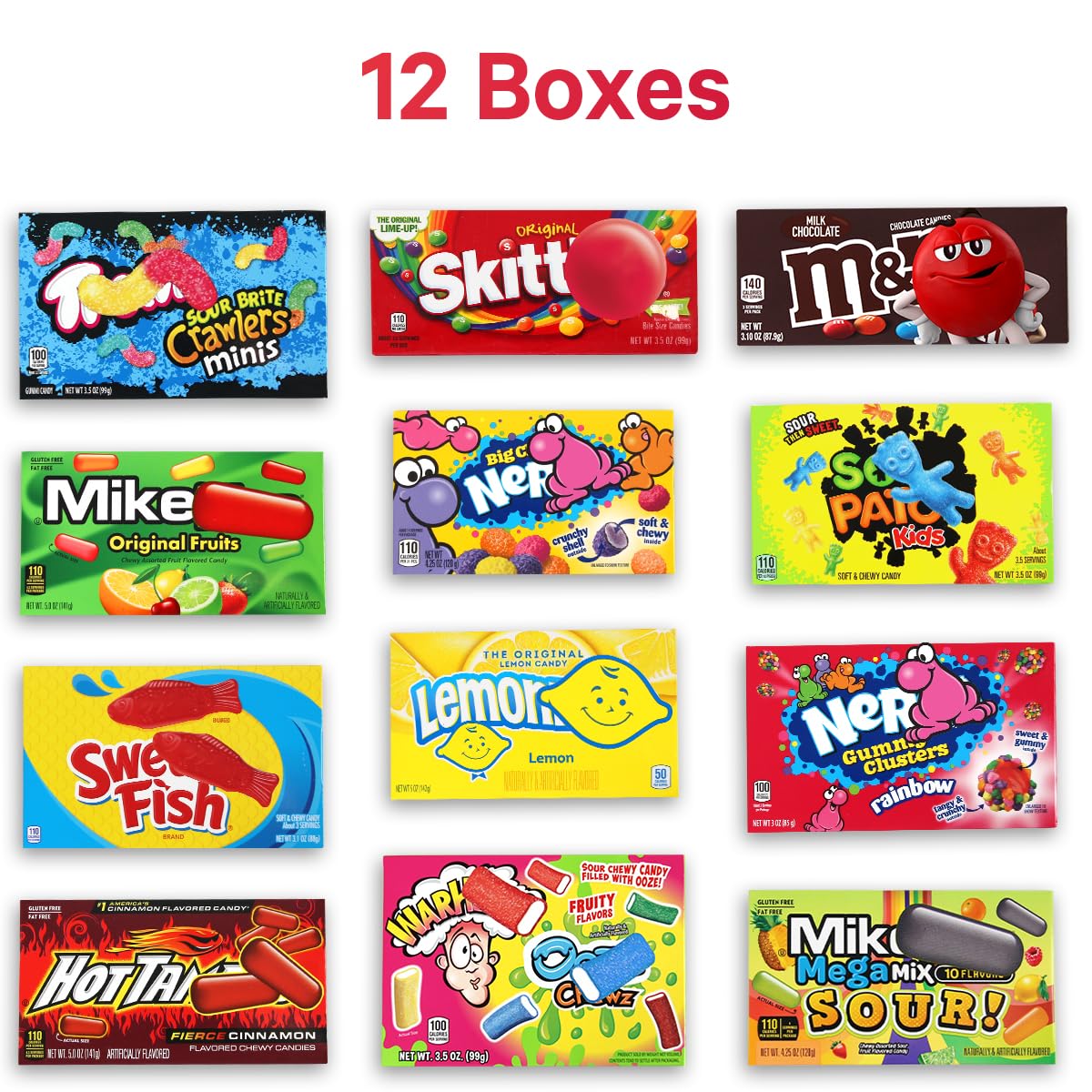 Movie Theater Candy Variety Pack - Easter Candy Box of Milk Chocolate, Hard Candy, Gummies and More,12 Count