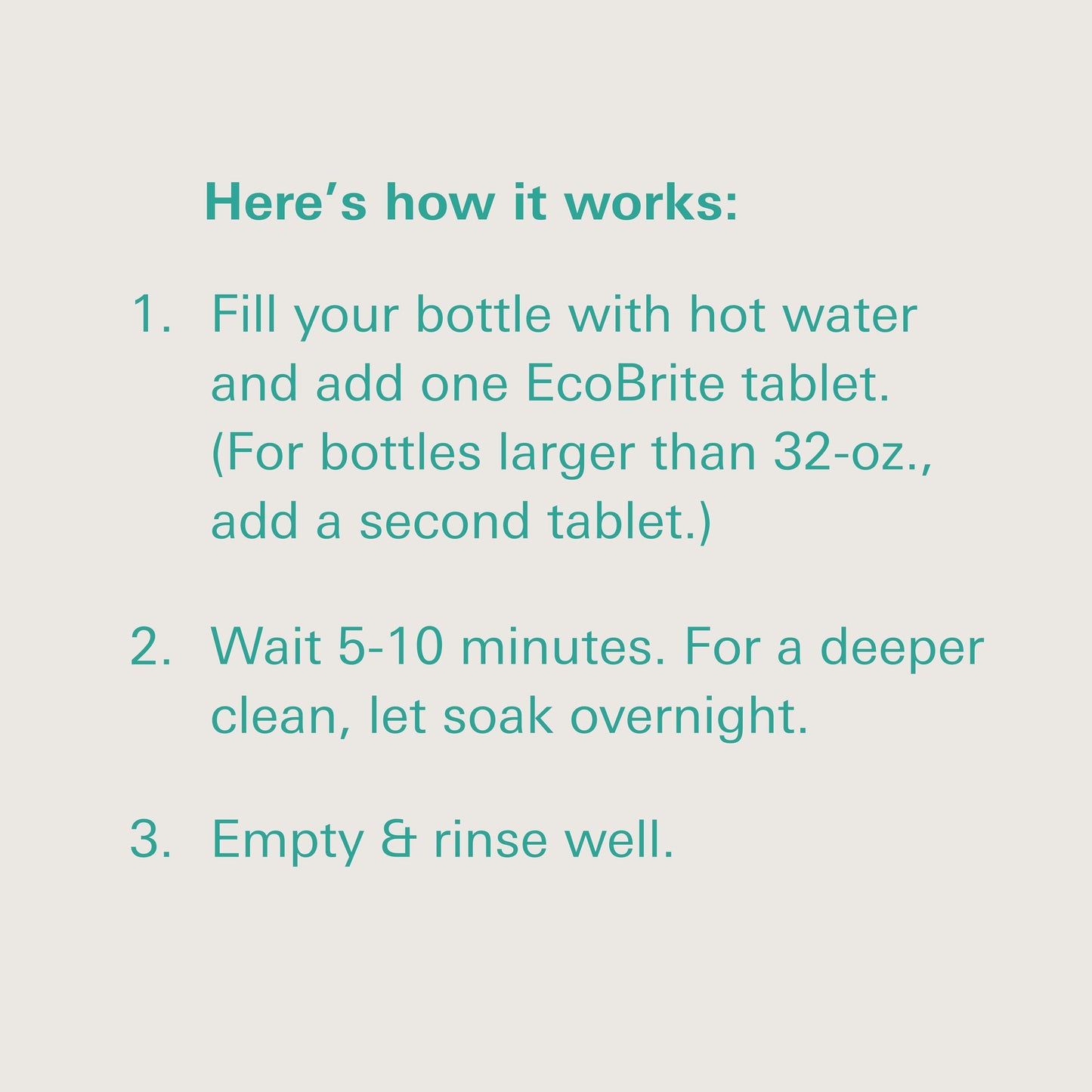 Owala EcoBrite All Natural, Powerful Cleaning Tablets, Cleans Stainless Steel, Tumbler, Insulated, Reusable, and Plastic Water Bottles, Chlorine