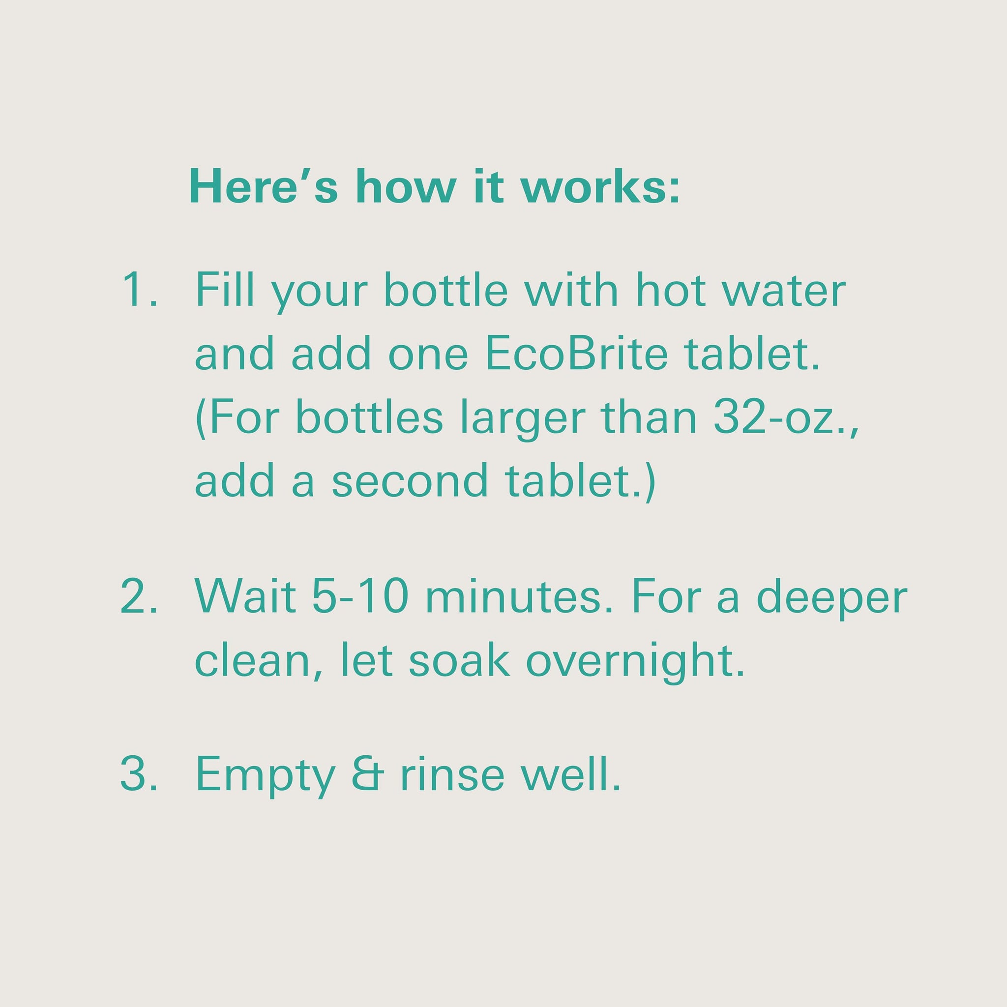 Owala EcoBrite All Natural, Powerful Cleaning Tablets, Cleans Stainless Steel, Tumbler, Insulated, Reusable, and Plastic Water Bottles, Chlorine