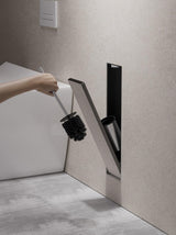 Stainless Steel Recessed Toilet Brush Holder - Invisible in-Wall Bathroom Niche Cabinet with Tileable Door, Enclosed Storage, Hygienic & Space-Saving