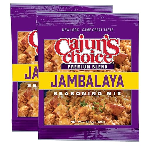 Cajun's Choice Jambalaya Seasoning Mix - 0.42 oz Packet - Pack of 2, All Natural, No MSG - Authentic Louisiana Creole Spice for Chicken, Seafood
