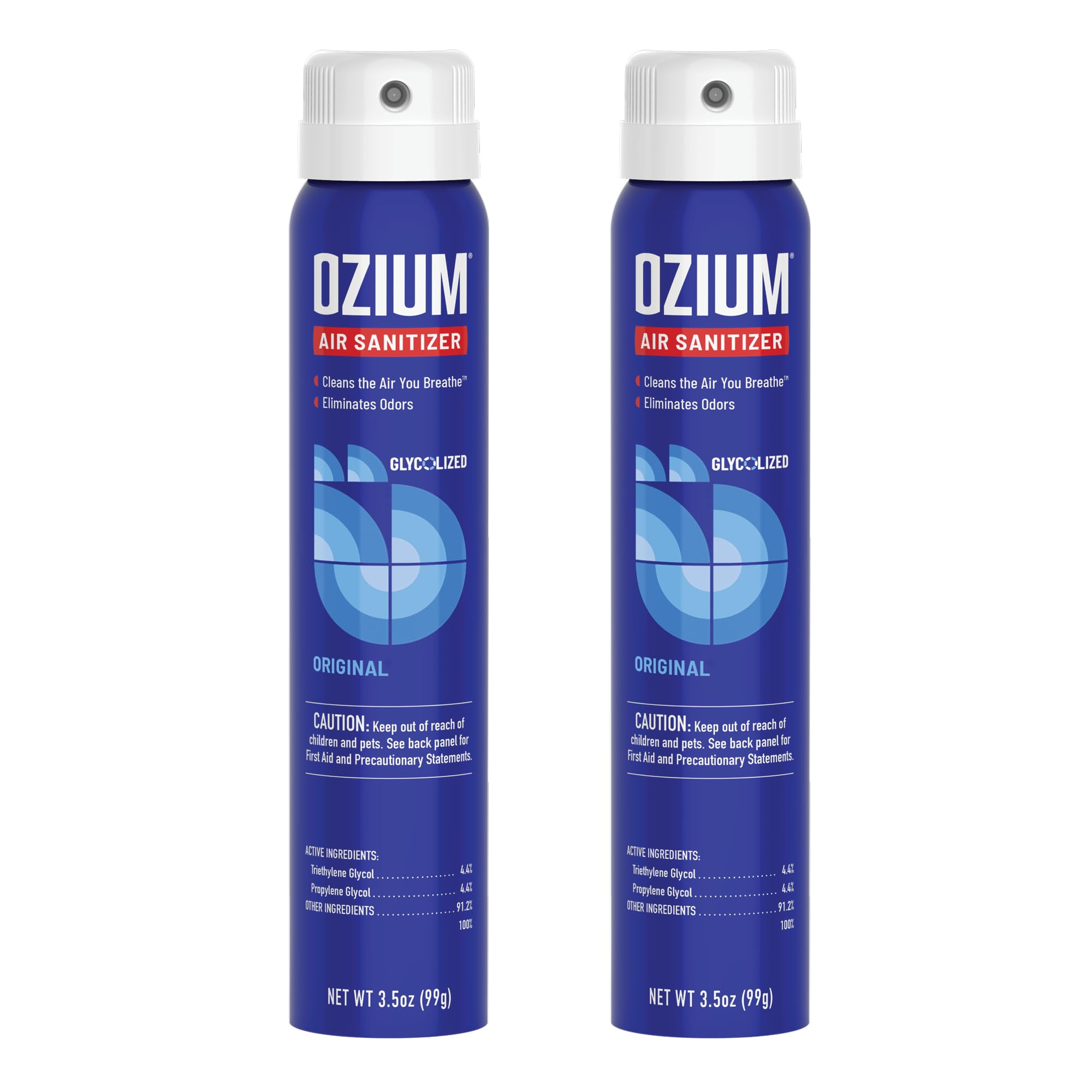 Ozium 3.5 Oz. Air Sanitizer & Odor Eliminator for Homes, Cars, Offices and More, Original Scent,(Pack of 2), clear
