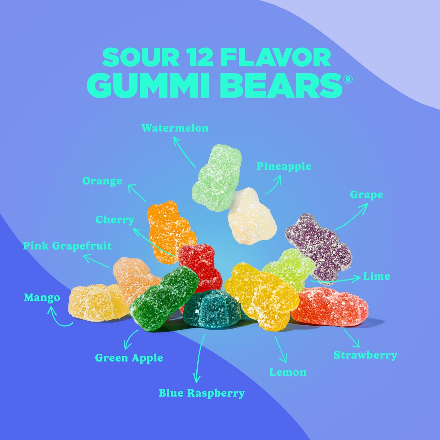 Albanese World's Best Sour 12 Flavor Gummi Bears | 32oz Bag of Candy | 12 Unique Super Sour Flavors, Gluten Free, Fat Free, Soft and Chewy Gummy Bears