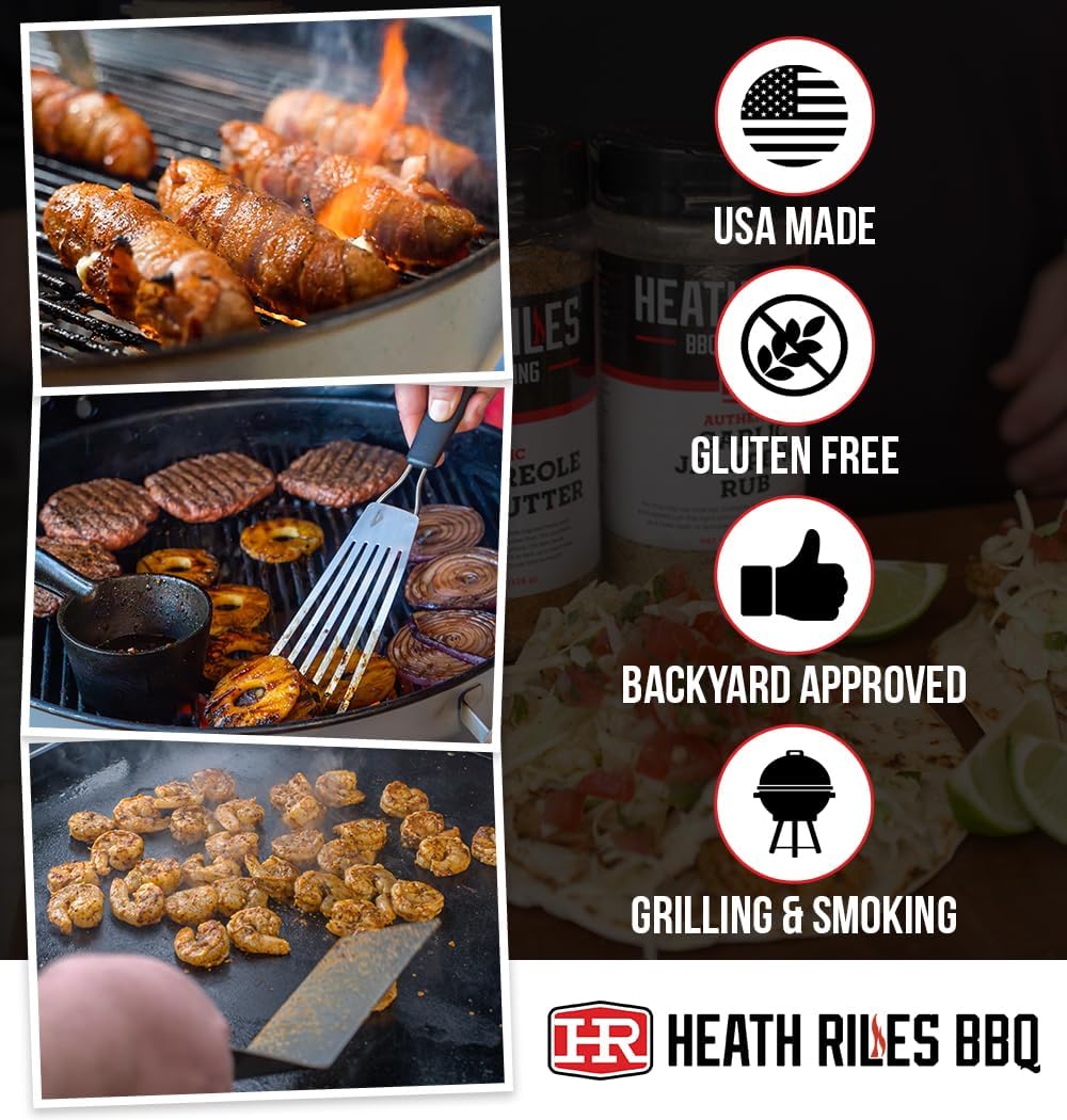 Heath Riles BBQ Hot Honey Peach BBQ Glaze - Sweet & Spicy Peach BBQ Sauce, Rib Glaze for Ribs, Pork, or Ham Glaze - 80+ BBQ Championships, 12 oz