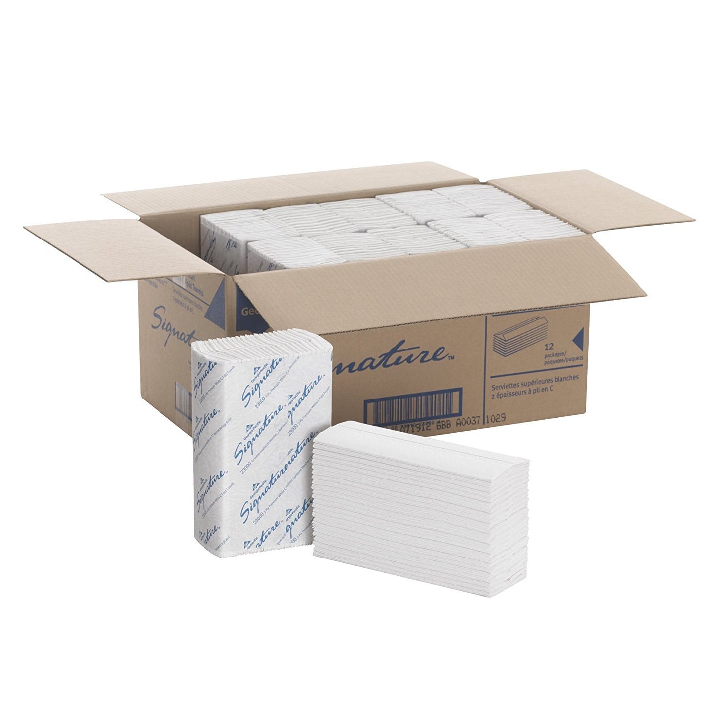 Georgia-Pacific Signature 23000 2-Ply Premium C-Fold Paper Towel, 13.2" L x 10.1" W, White