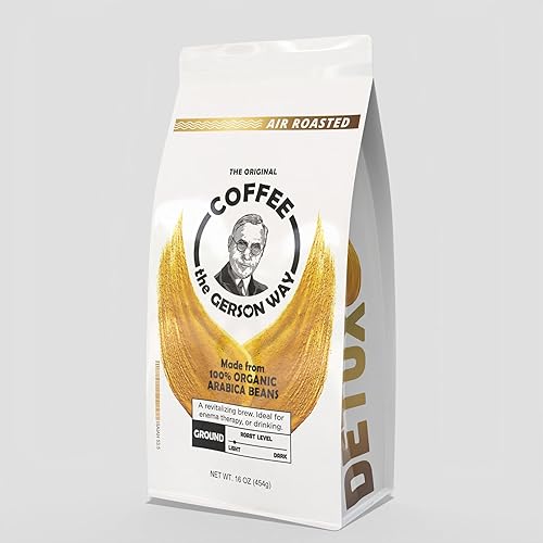 Coffee, The Gerson Way - Ground, Air Roasted, Detox, Enema, Drinkable, (16 oz, LIGHT ROAST)