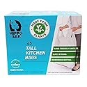 Hippo Sak - Plant Based Tall Kitchen Garbage Bags with Ergonomic Handles - 13 Gallon Trash Bags - Recyclable & Eco Friendly - Super Strong and Leak