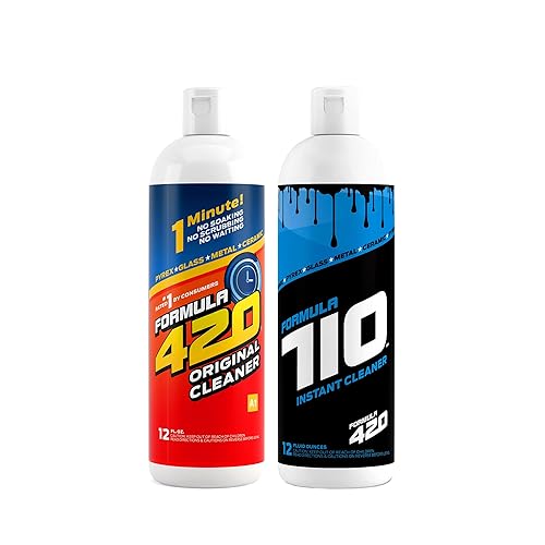 Formula 420 Variety Pack : 1 Bottle Glass Metal Ceramic Pipe Original Cleaner 12 Oz. & 1 Bottle Formula 710 Instant Cleaner 12oz (2 Bottles Total)